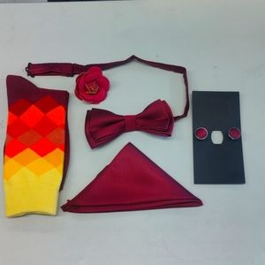 Bowtie with Hankie/Socks/Cuff Links & Flower Bundle